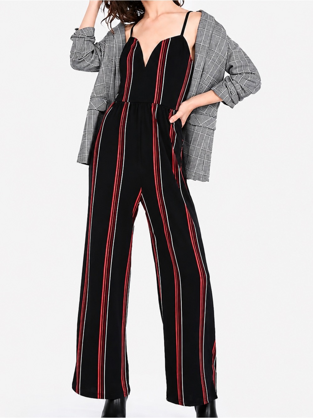 Express Striped Wide Leg Jumpsuit Size XS